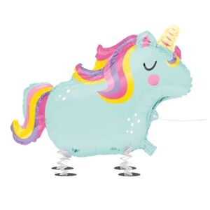 321 Party! Unicorn Walking Foil Balloon Blue